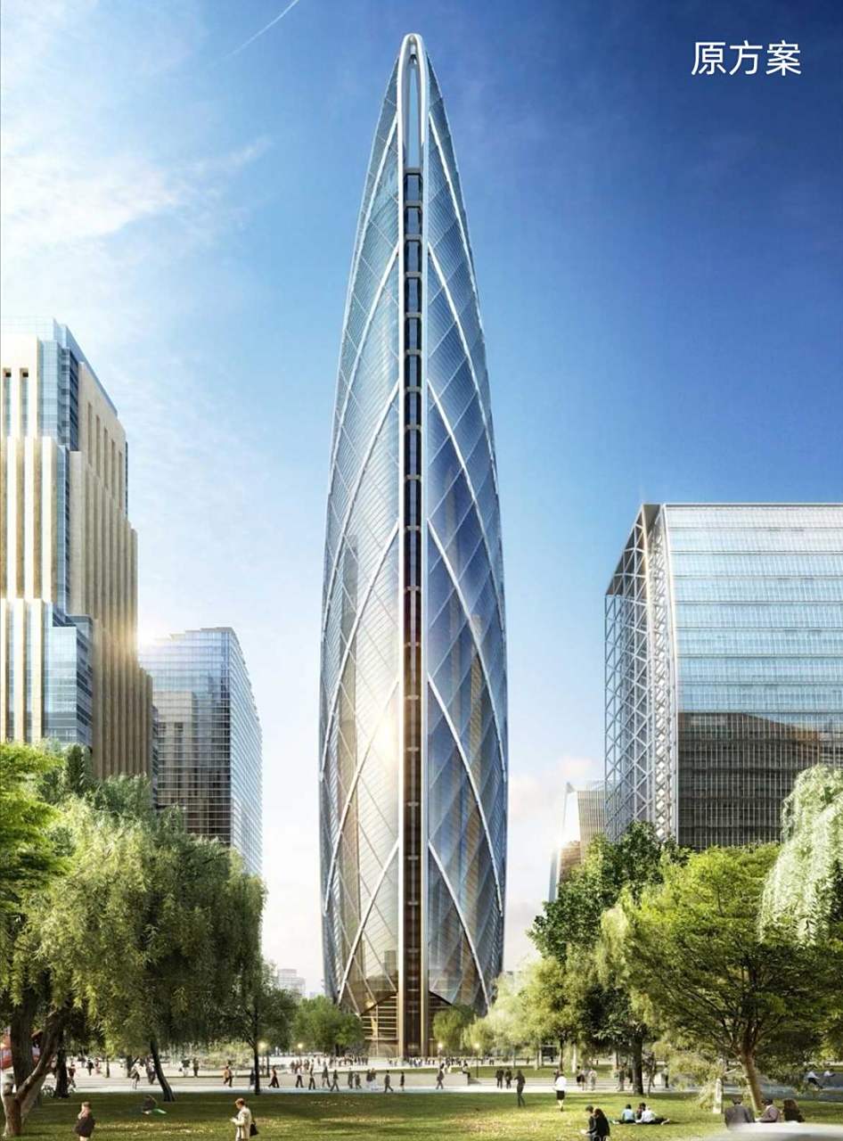 位于北京cbd核心区的远洋z6项目已于2020年10月开工,对比原方案(图2)