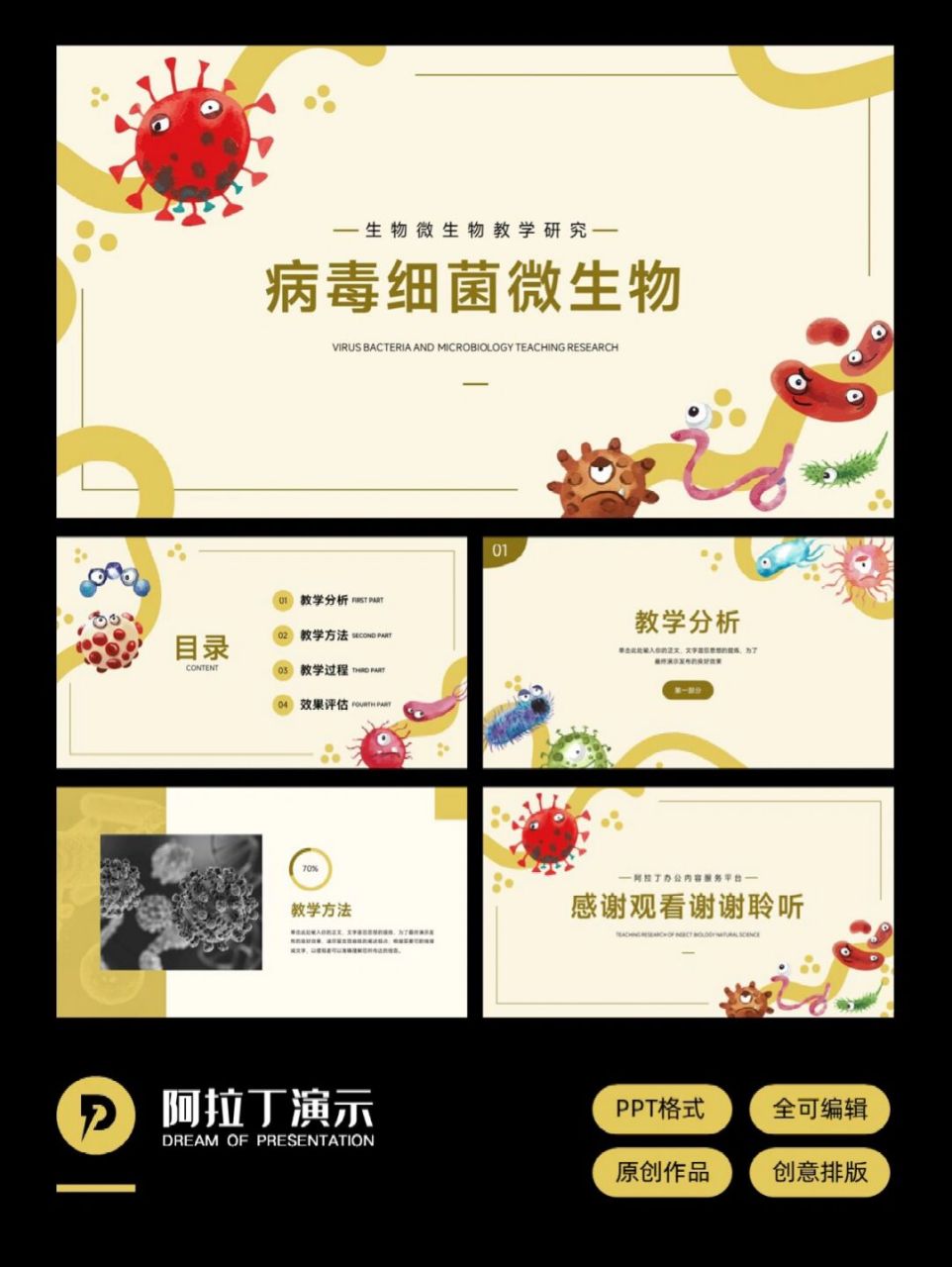 免费ppt模板!微生物细菌病毒ppt! [期待][期待][期待]今天分享之前,闲