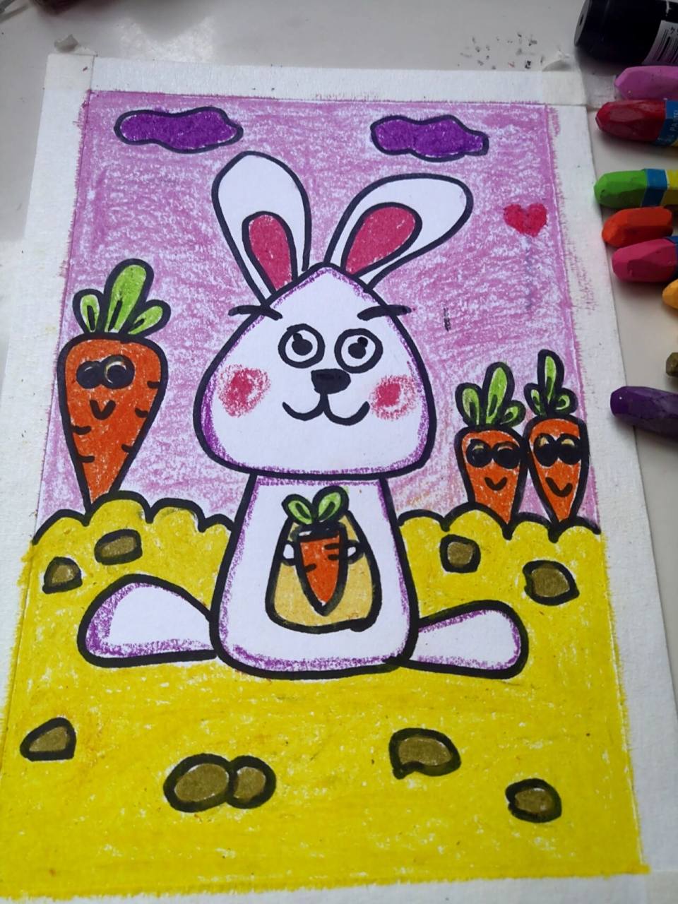 儿童蜡笔画/简笔画 今天的临摹画随随便便,简简单单 哈哈哈哈,将就着