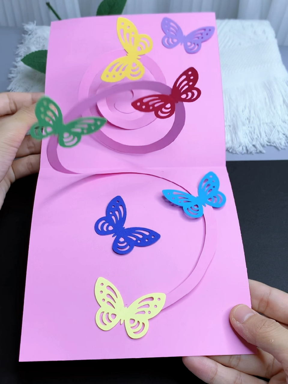 用蚊香制作美美的教师节贺卡,打开是立体的