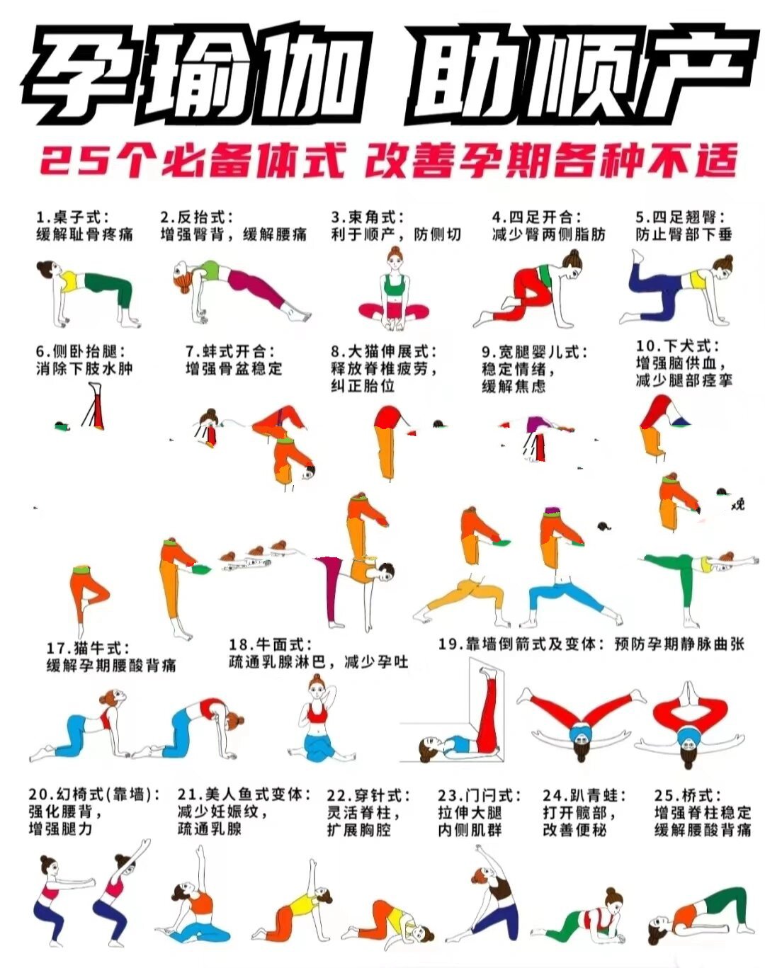25个必备孕期瑜伽动作助顺产