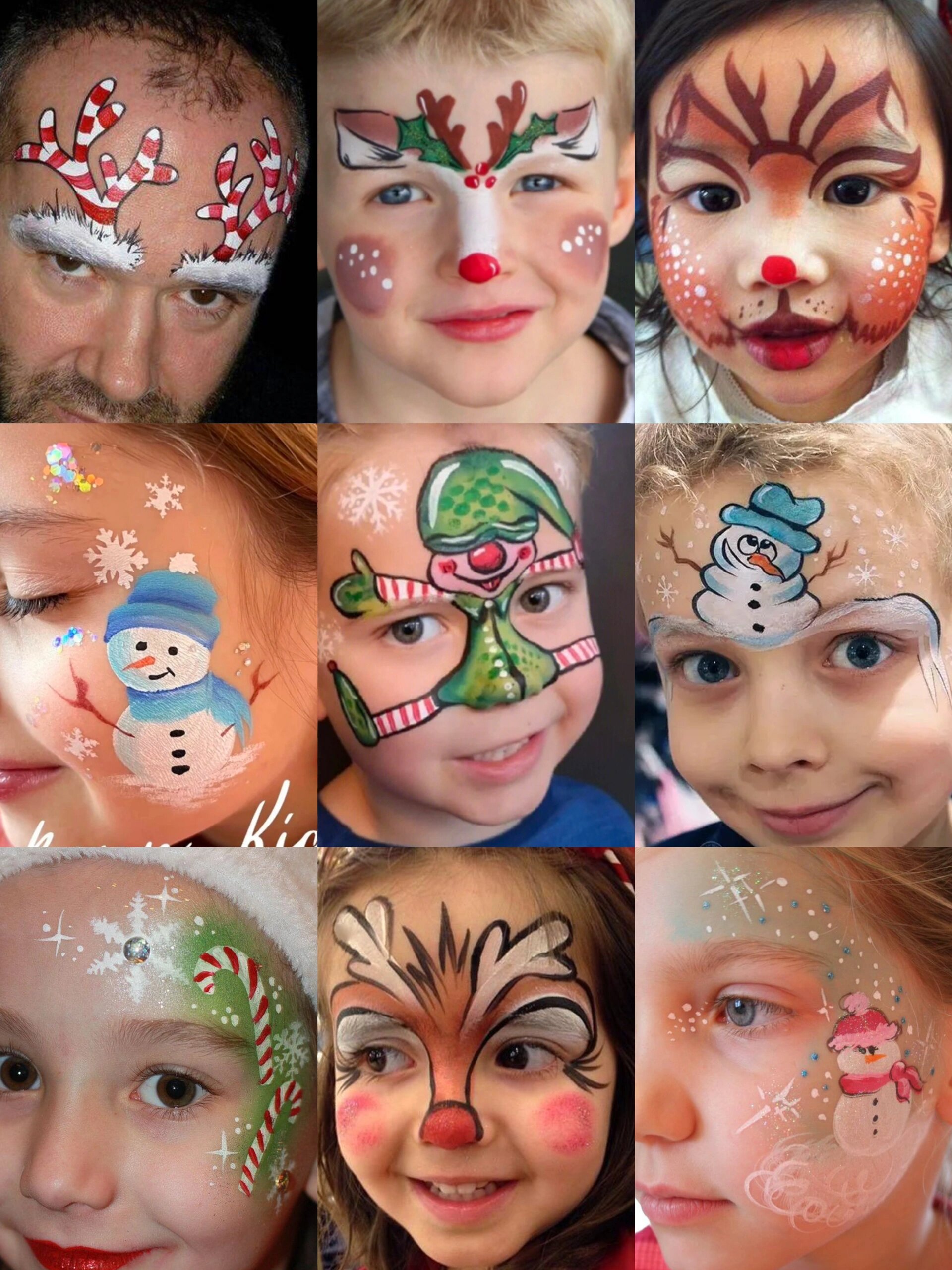 儿童面部彩绘图集分享|圣诞系列
