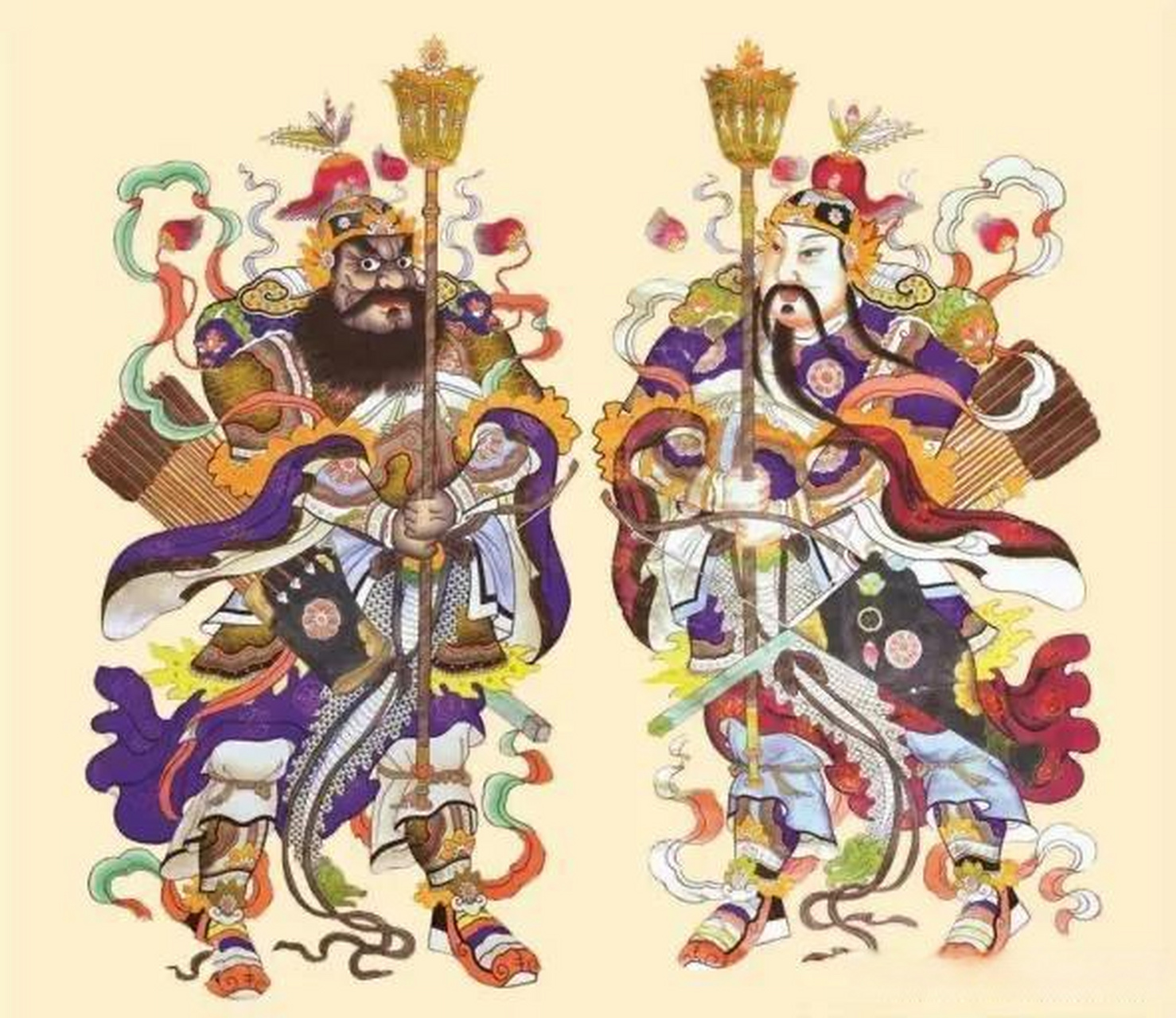 你知道秦琼和尉迟敬是怎么演变成门神的吗?  我国民间有帖门神的风俗.