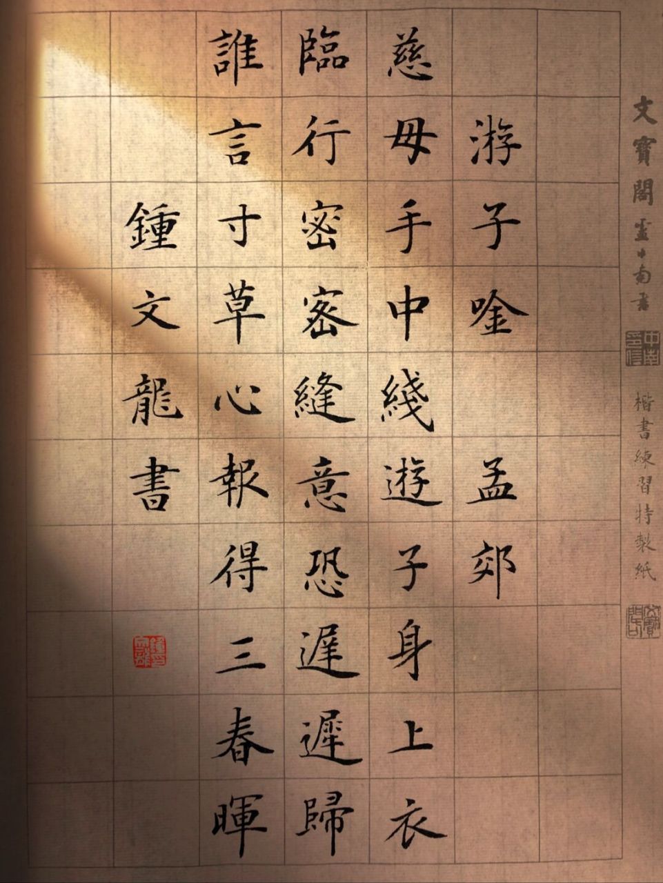 手写|小楷|唐诗风华 78 	 《游子吟》   孟郊 慈母手中线,游子身