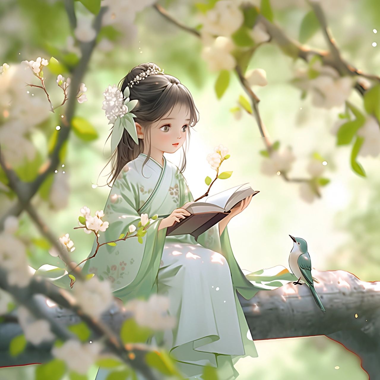 古风女生文艺头像,看书头像