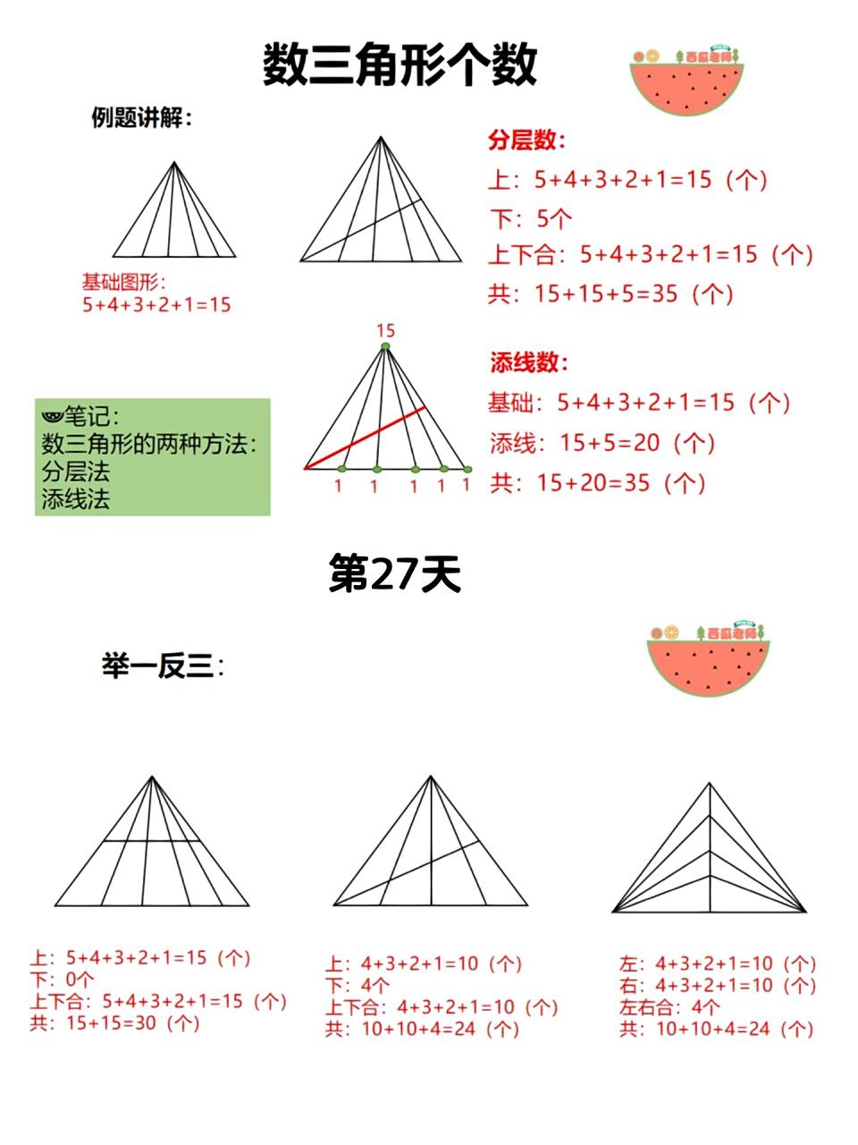 【每日一题第27天】数三角形个数,两种方法 第一种分层数是一定要掌握