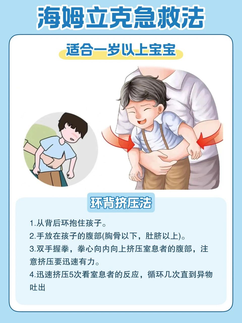 新手宝妈必学海姆立克急救法 海姆立克急救法是每个新手妈妈必须学会