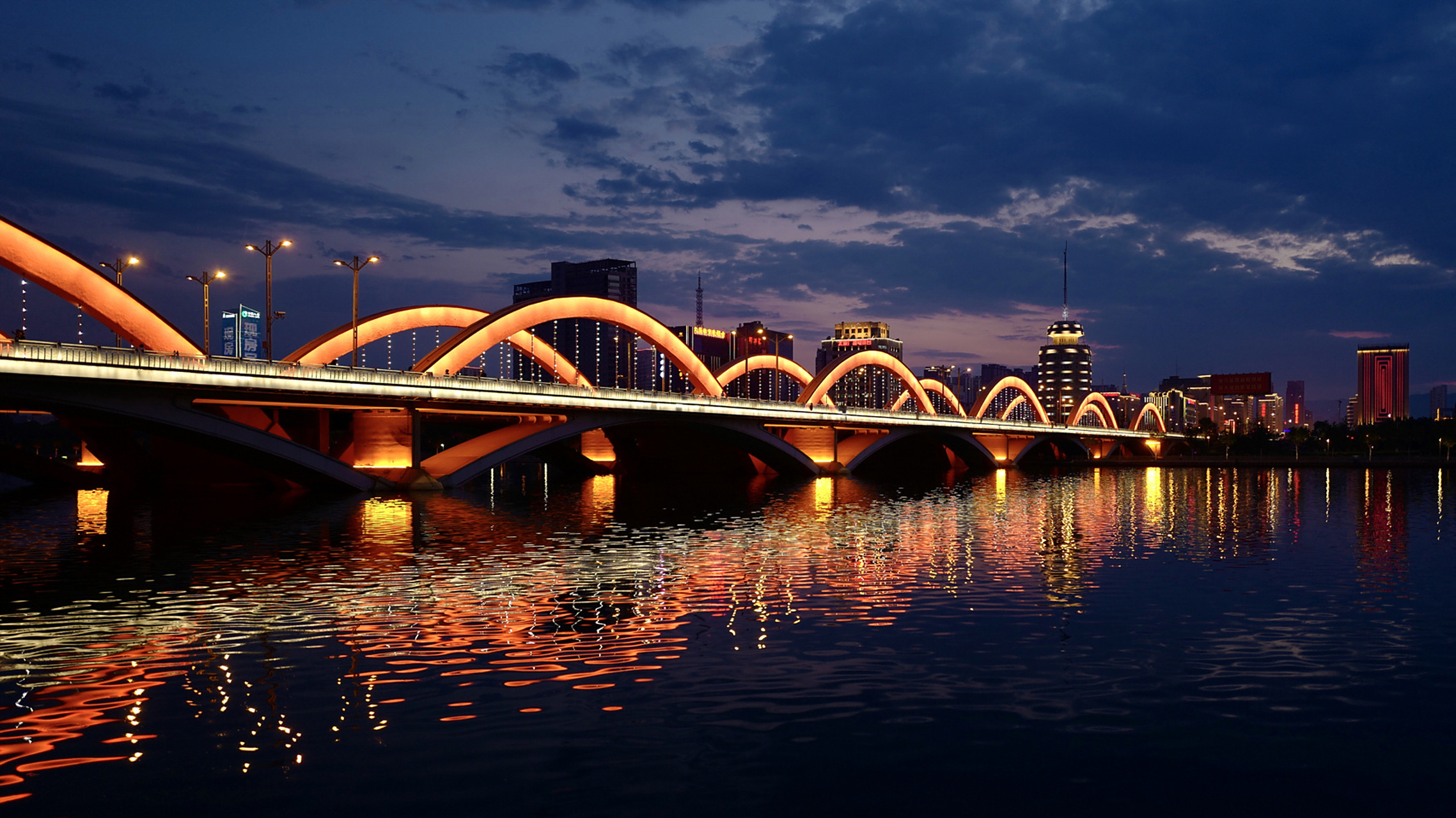 太原|汾河桥梁夜景合集97 汾河景区璀璨桥梁夜景合集91 太原夜間