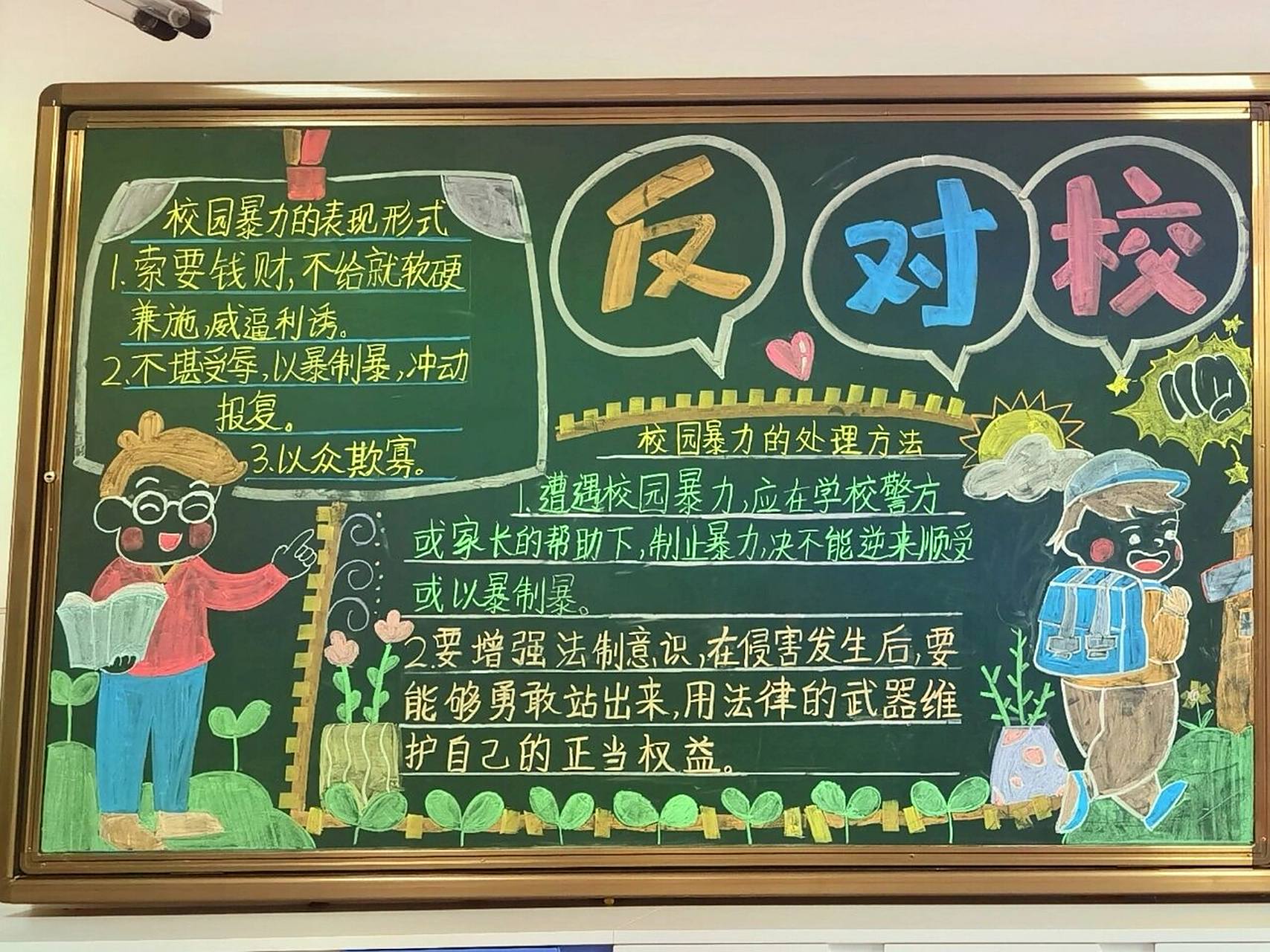 反校园暴力反校园欺凌黑板报