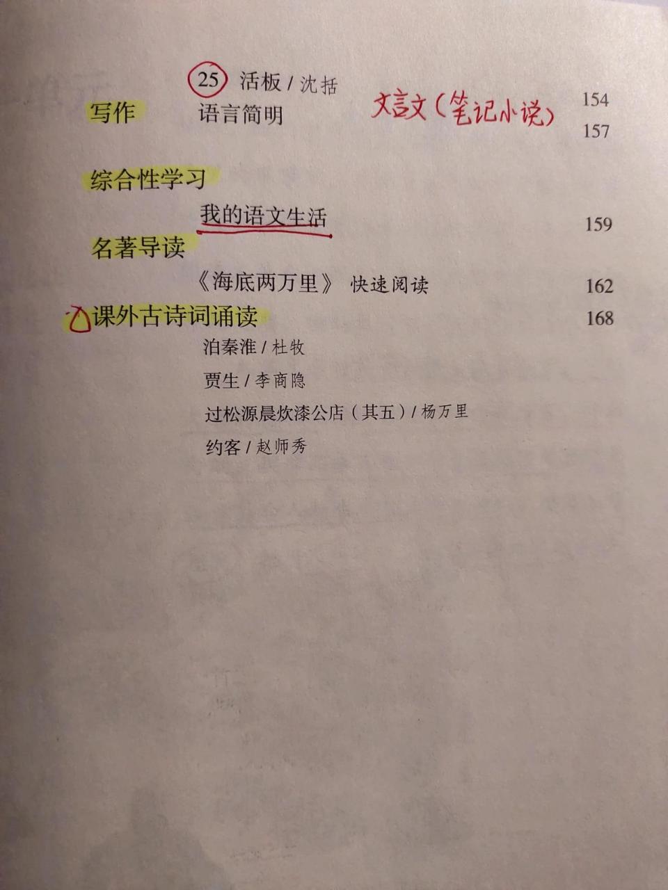七年级下册语文课本笔记(目录) 七年级下册语文课本笔记(目录)