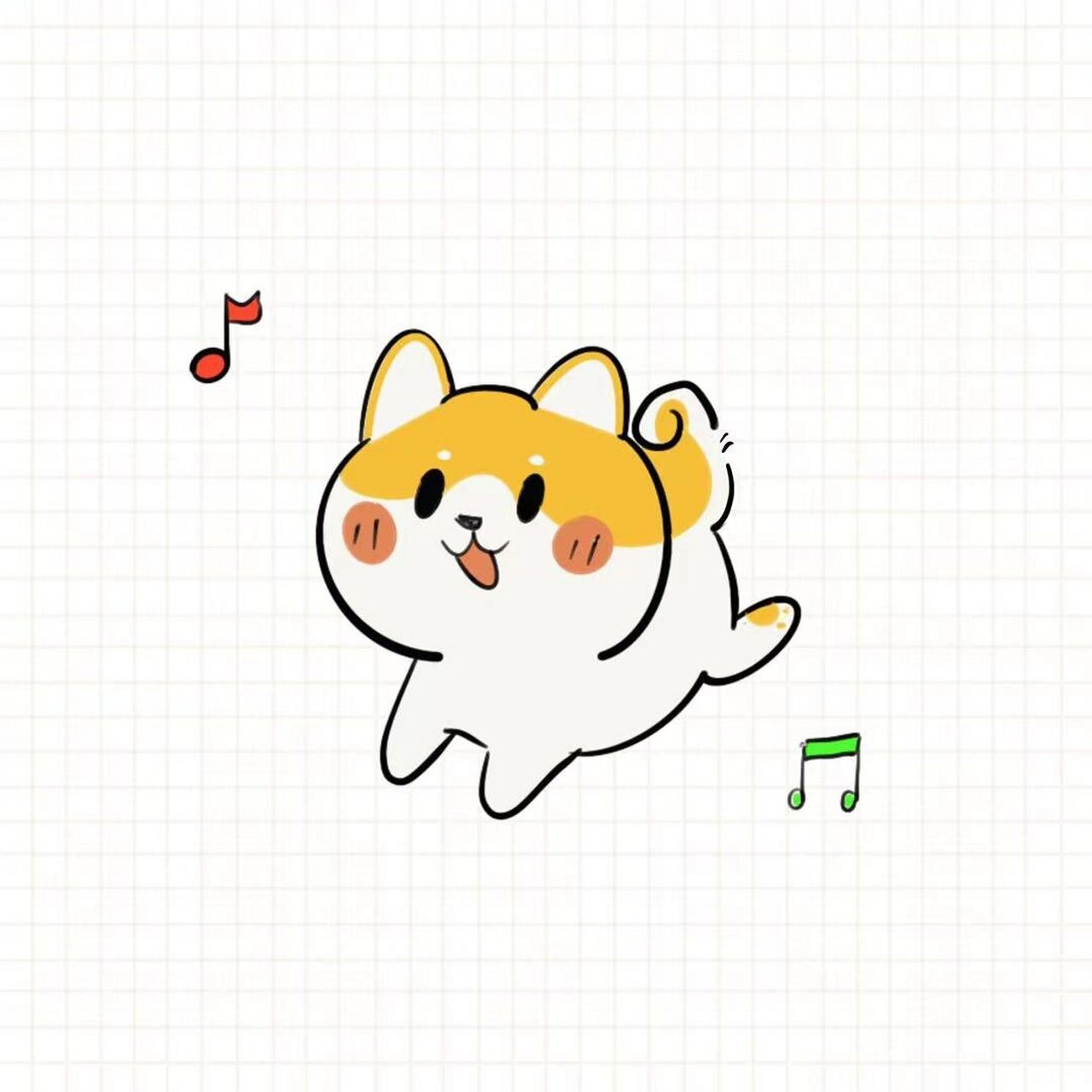 简笔画教程,奔跑的小柴犬