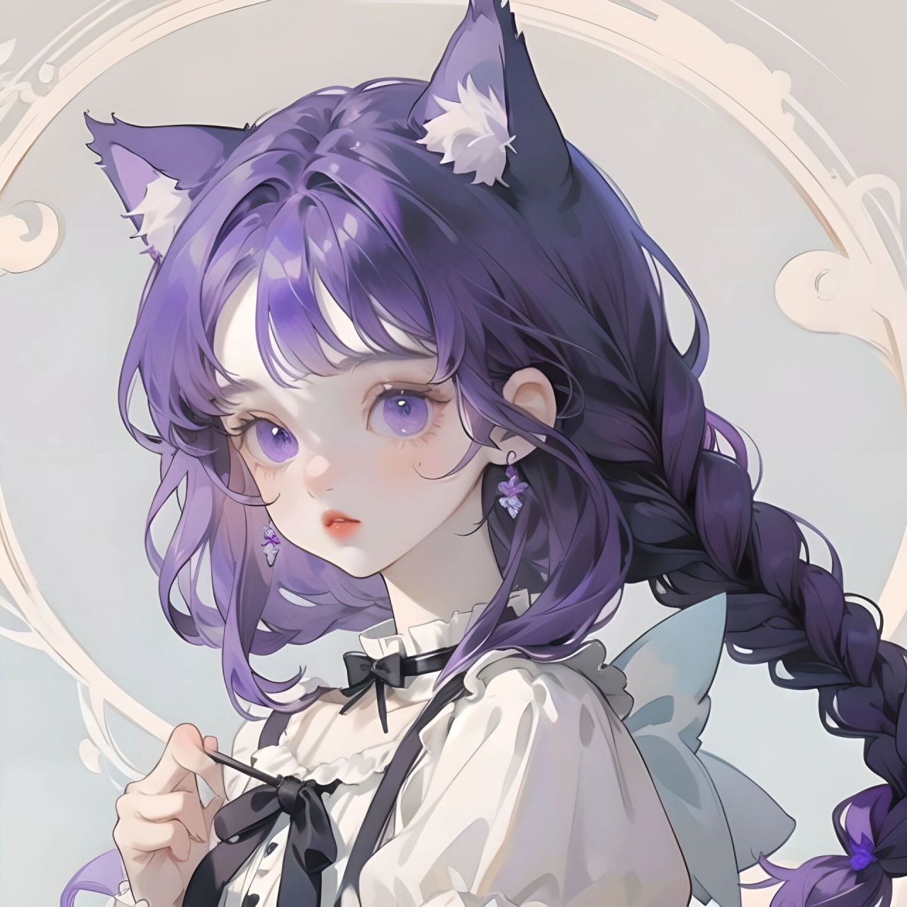 紫色系"小猫"61女生头像～ 有没有特别喜欢猫耳头像的～ "我拿什么