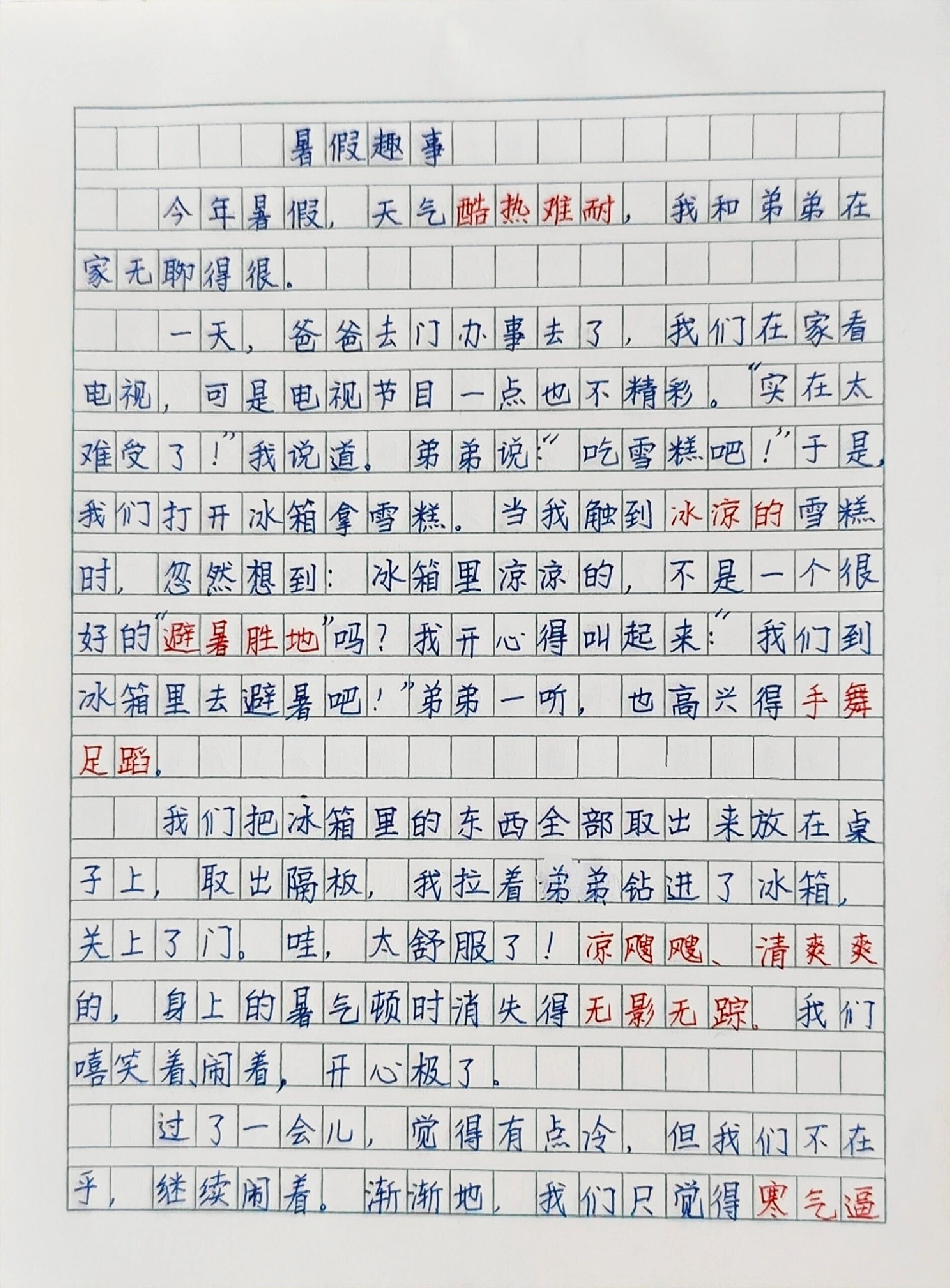 小学生暑假必写作文,《暑假趣事》