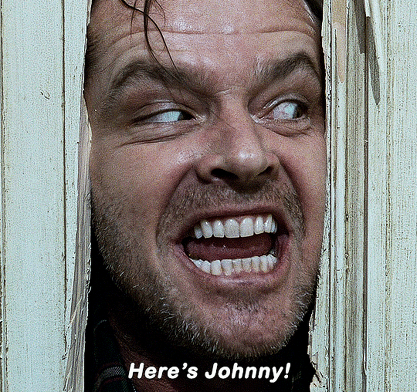 "强尼来了.",《闪灵》,1980年.