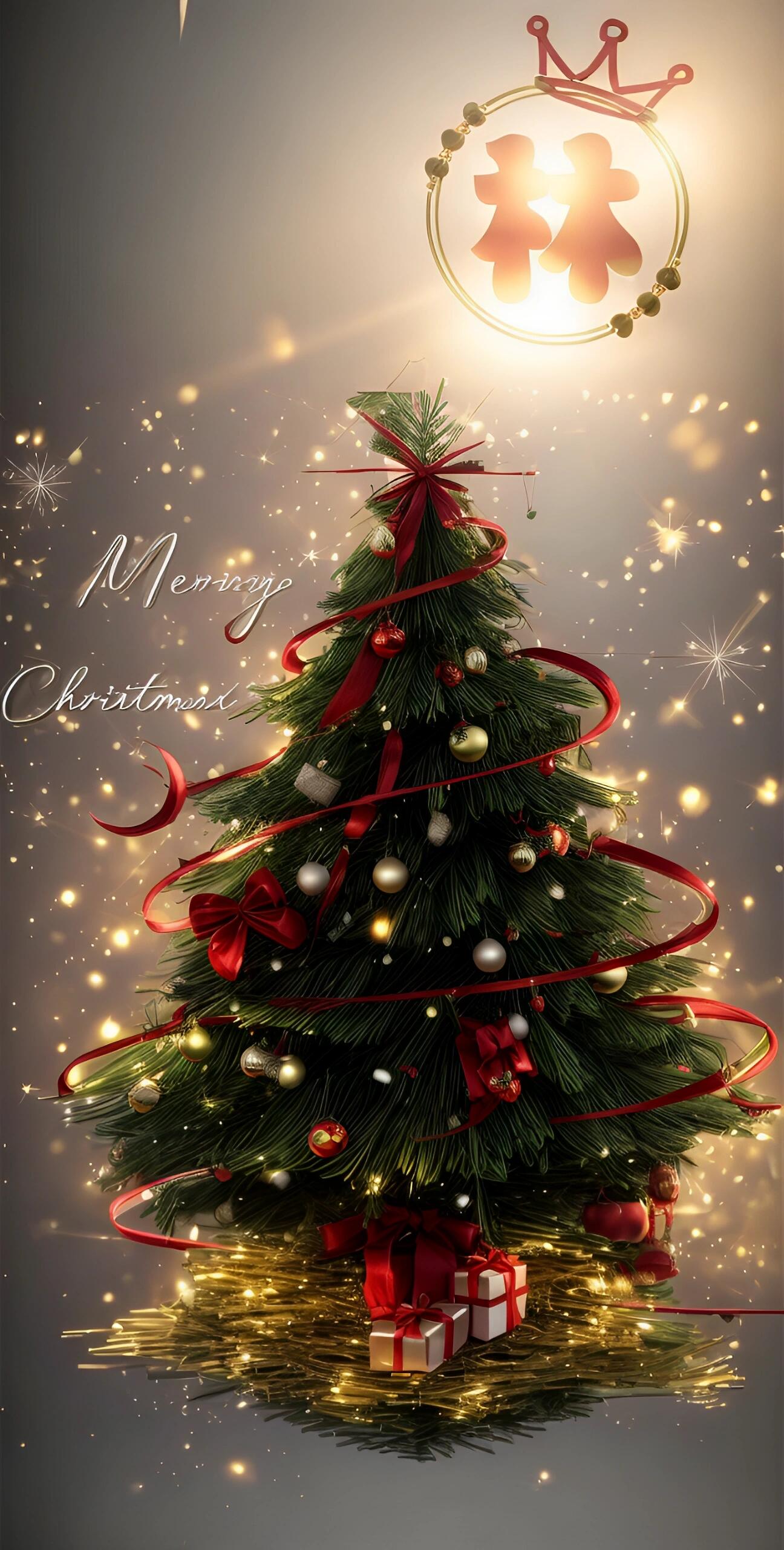 姓氏壁纸 圣诞节专属的氛围圣诞树