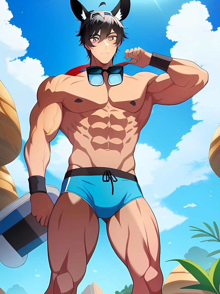 ai绘画‖肌肉动漫‖腹肌‖胸肌 刚刚尝试画一下,不知道可能吃的哪些