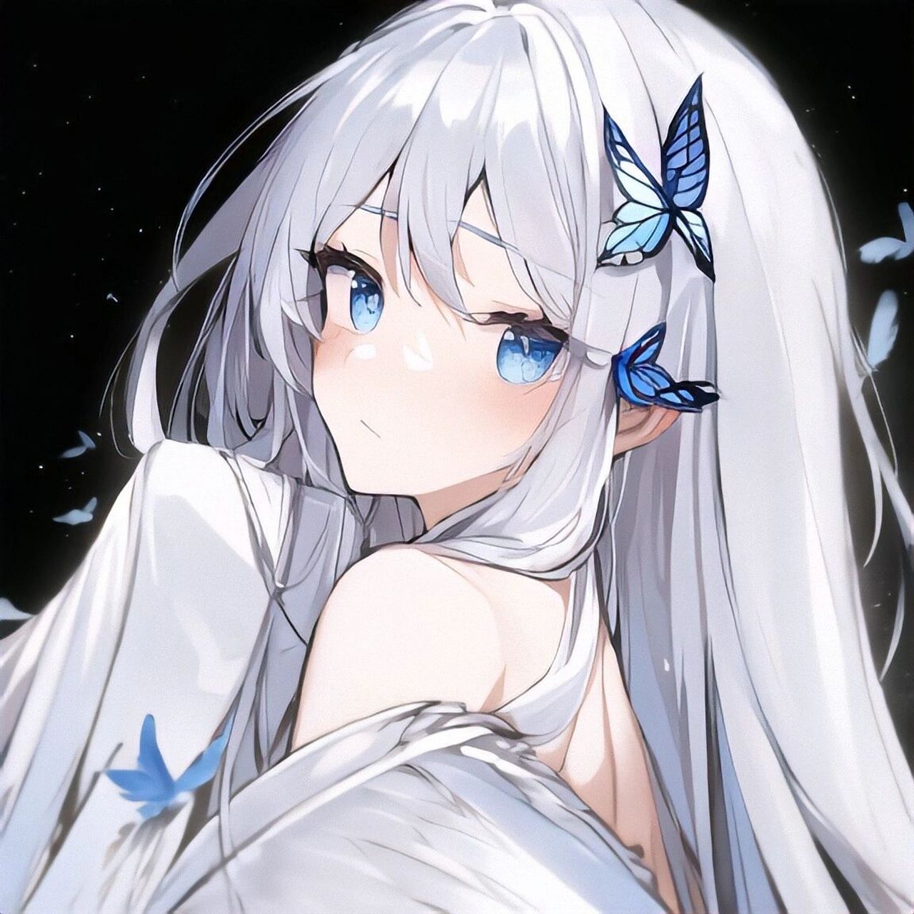ai白毛头像 谢谢宝  帮我制作的头像么么啾～ 末尾放原图尊重原作者