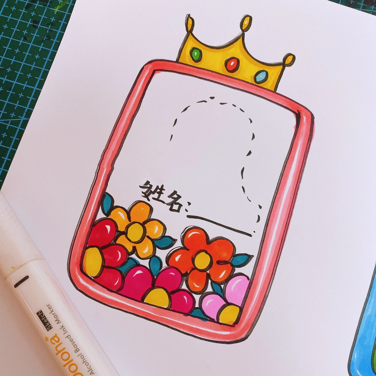 原创马克笔手绘小学生自我介绍小报姓名牌 好几个宝妈告诉我需要这种