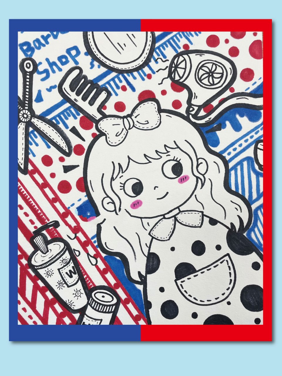 创意美术 小小发型师 小小发型师&手绘简笔画素材 【6】