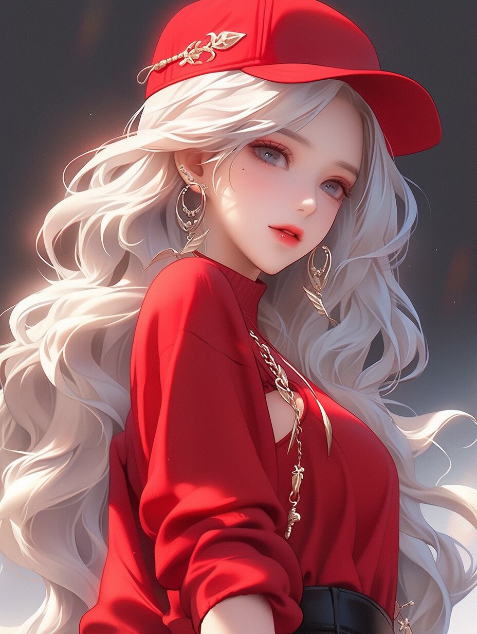 又美又飒红色系御姐头像壁纸