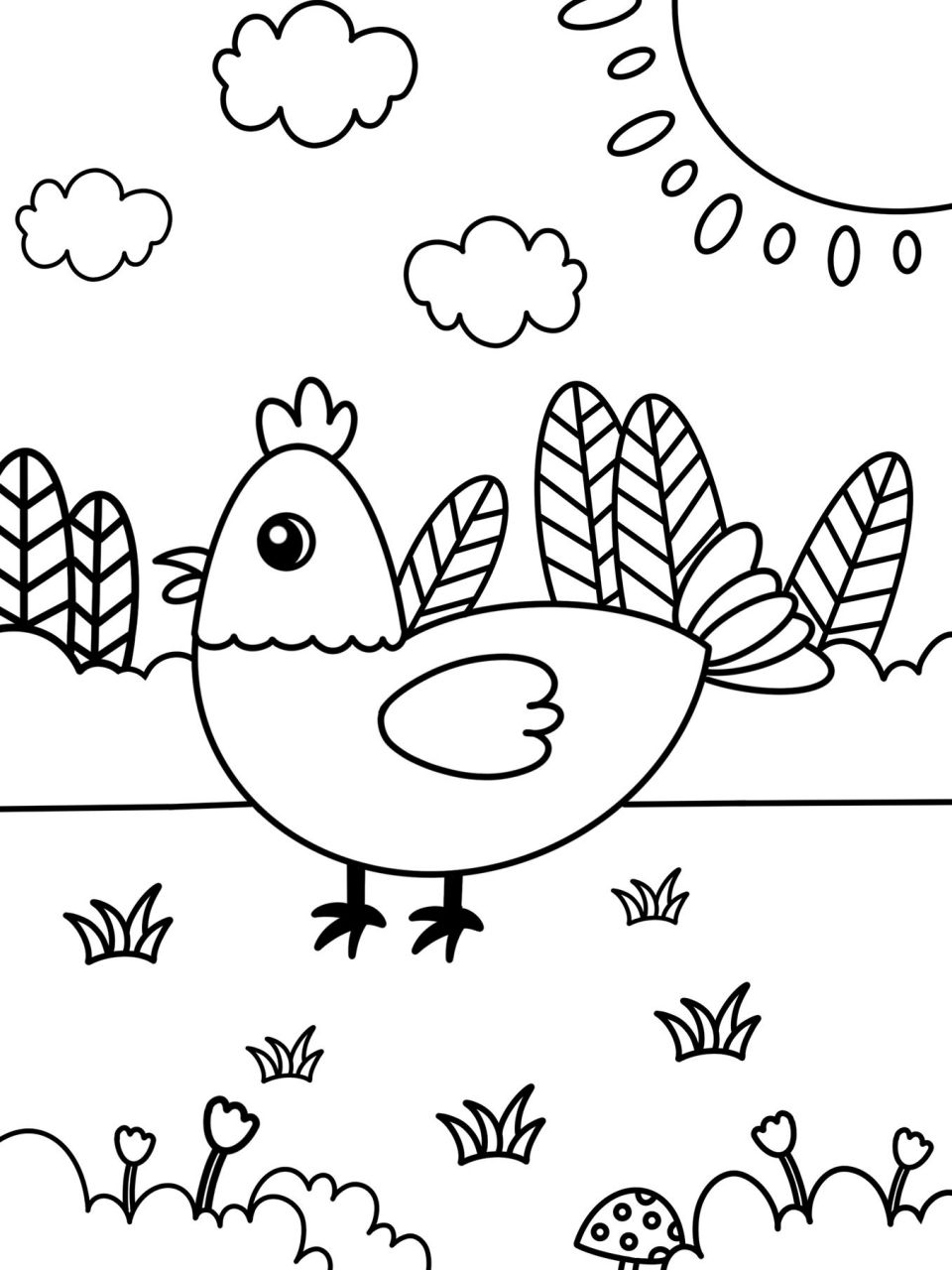 小鸡卡通简笔画母鸡图片