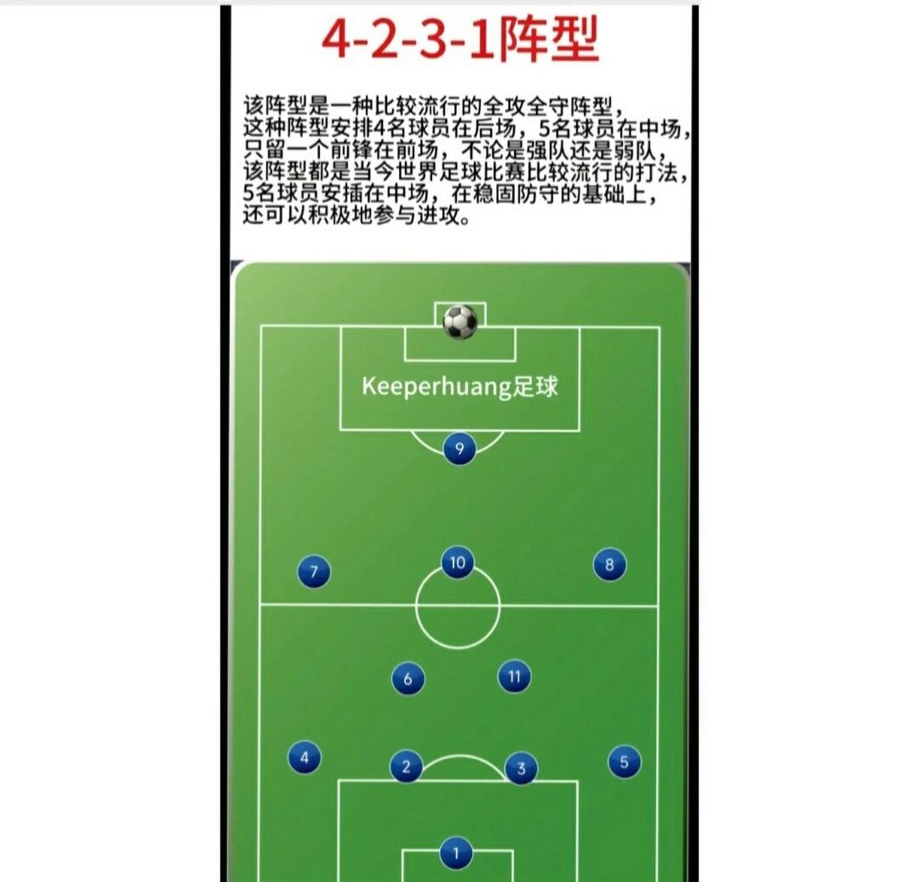 长知识了❗足球阵型之4231