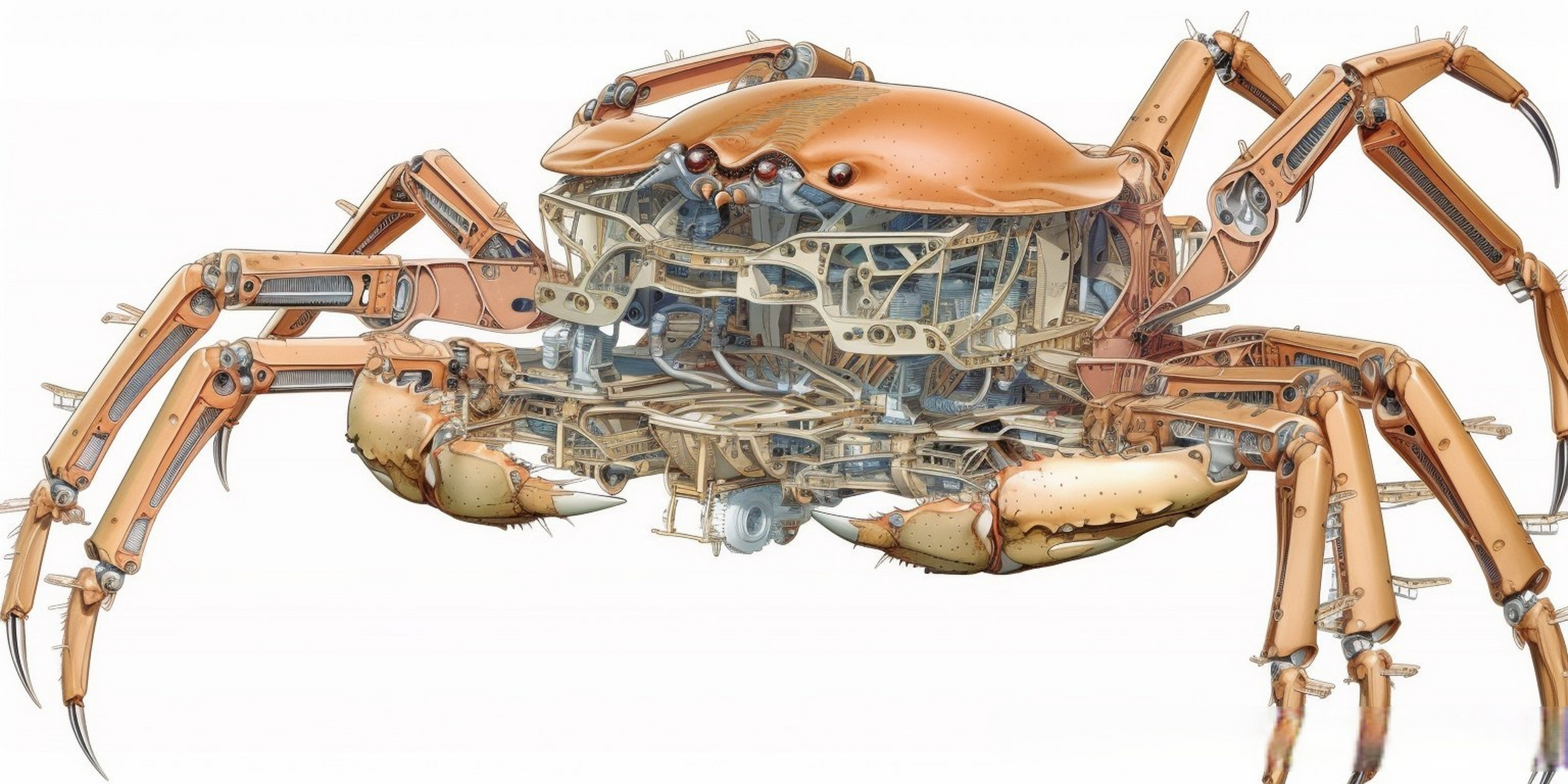 mjv5 ai绘制的巨型机械螃蟹,作者john sargent patterson