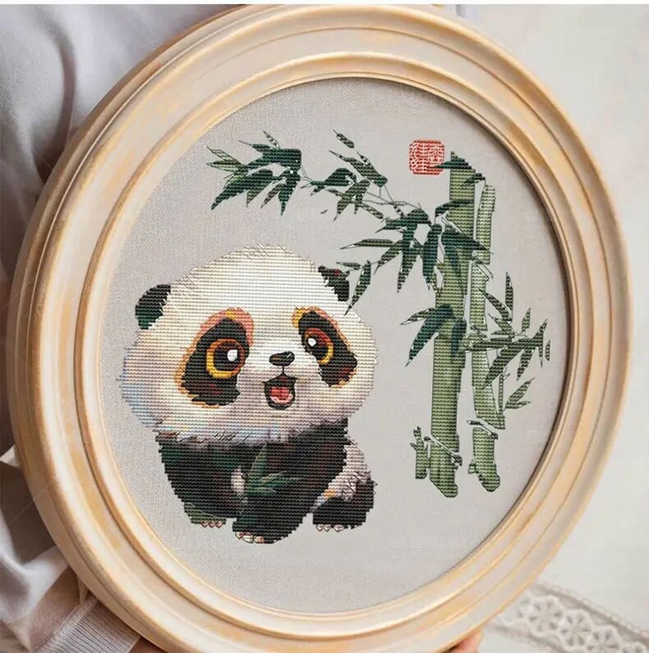 熊猫滚滚十字绣【卖萌万岁】91 『十格格』×『雪娃娃』~熊猫滚滚