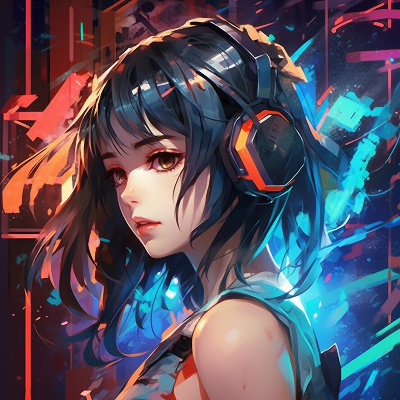 ai动漫女头像|midourney|酷girl