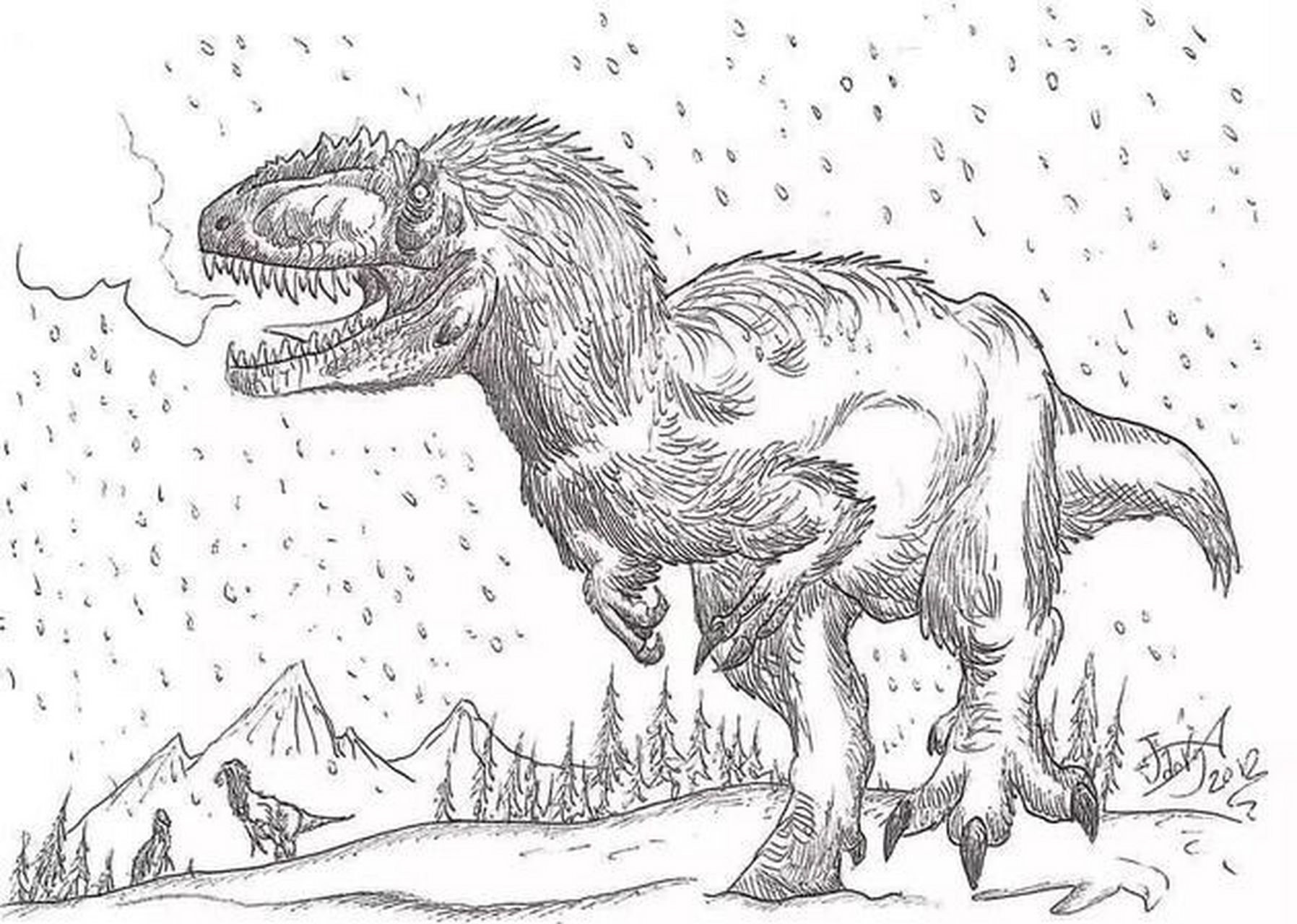 羽王龙(羽暴龙) 华丽羽王龙(yutyrannus huali) 长有羽毛的恐龙之一