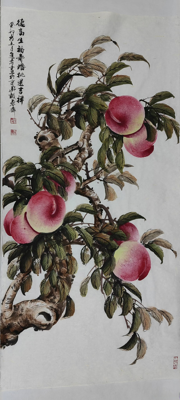 当代桃王贾进考老师寿桃作品#艺术##国画