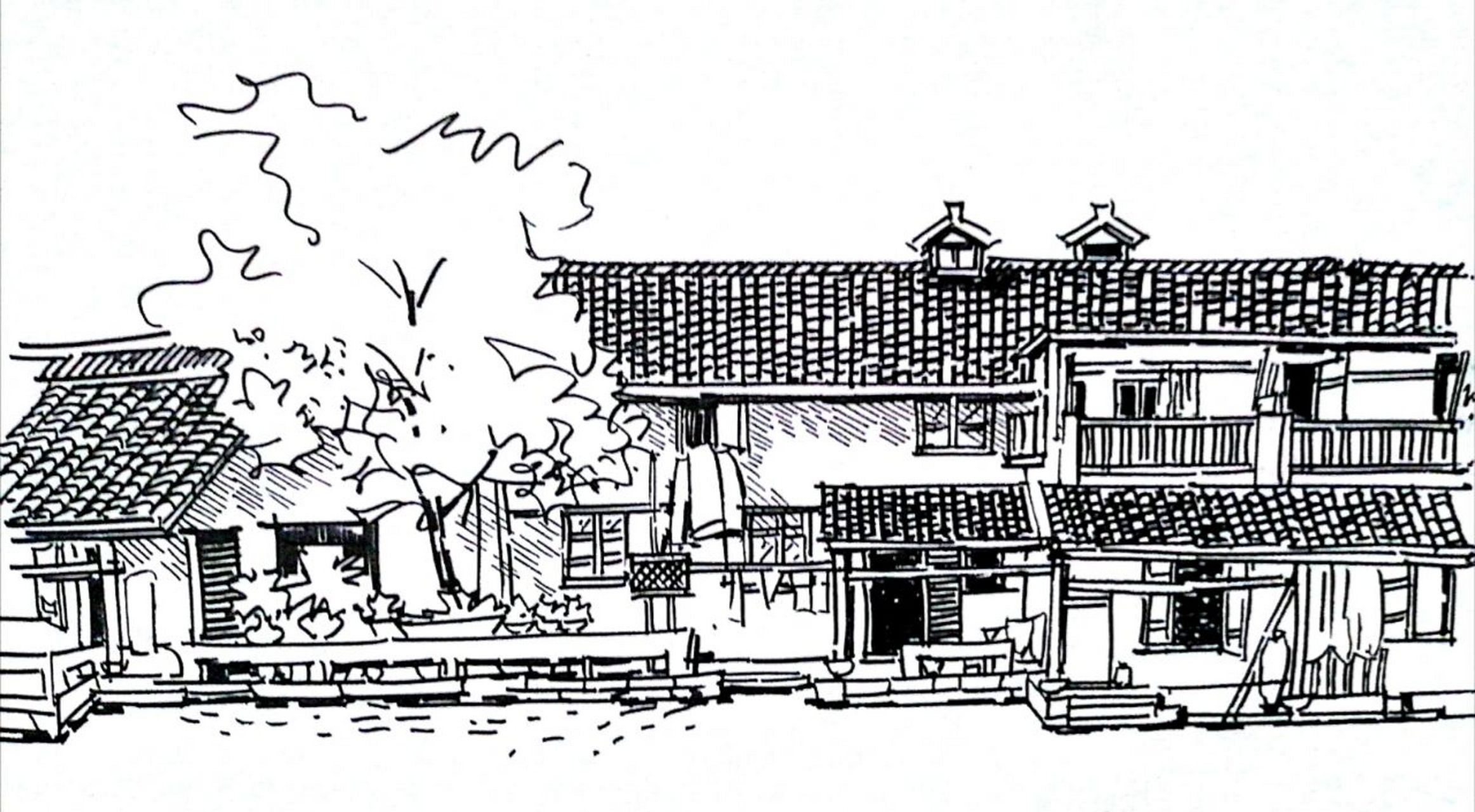 钢笔画|手绘绍兴安昌 绍兴安昌古镇记 用笔记录走过的地方 习惯这样的