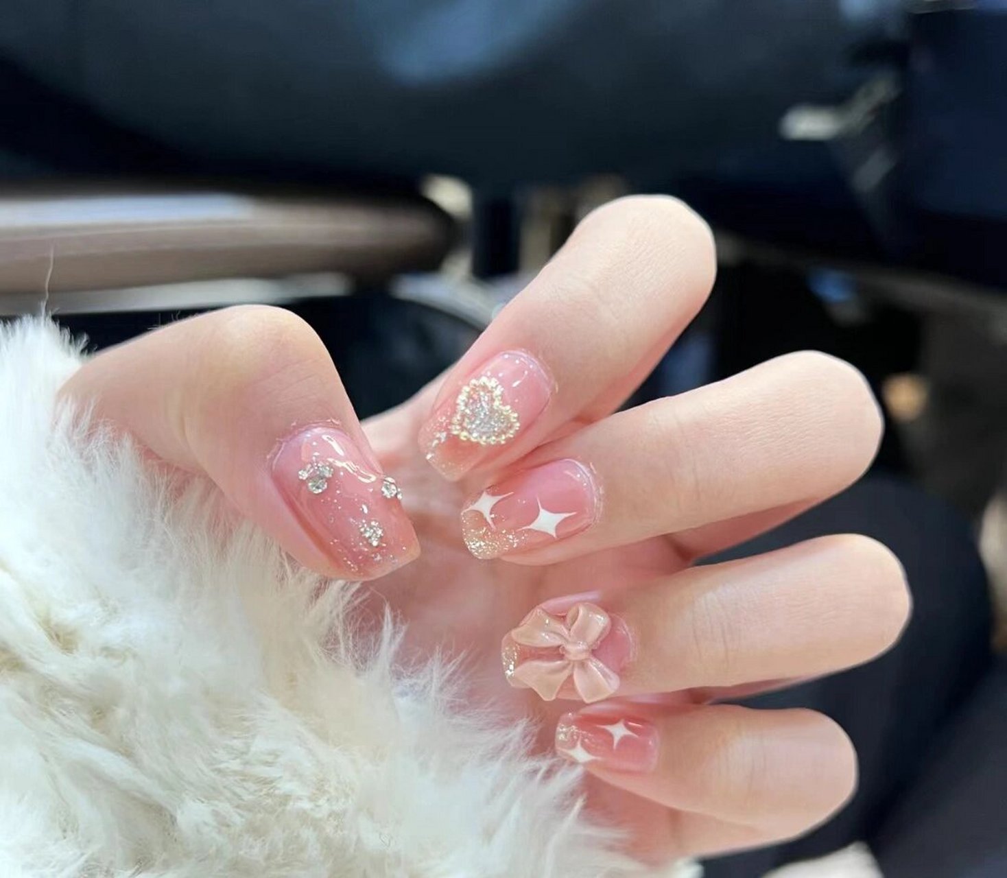 可爱甜美粉色公主风,春夏气质美甲,掐出水的温柔78