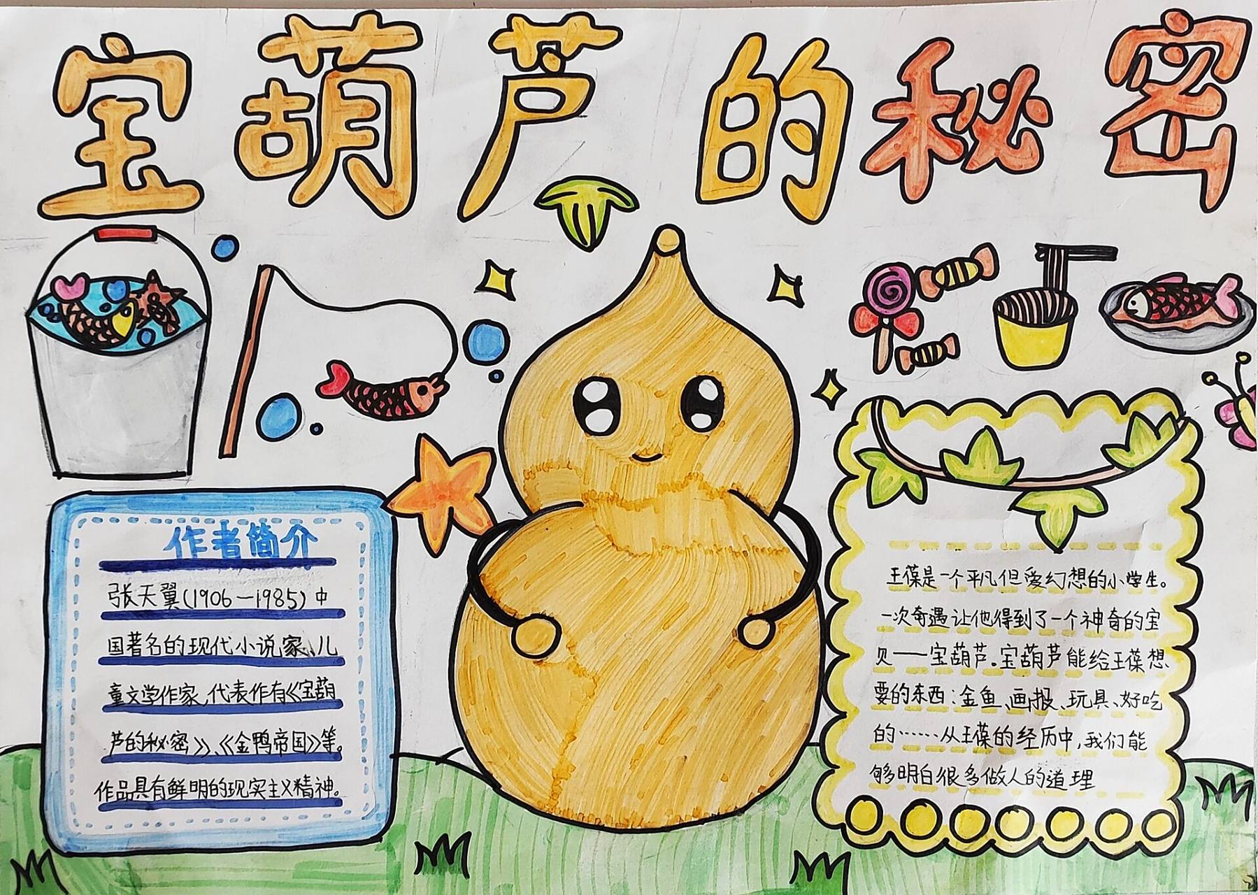 手抄报《宝葫芦的秘密》 四下课文《宝葫芦的秘密》手抄报