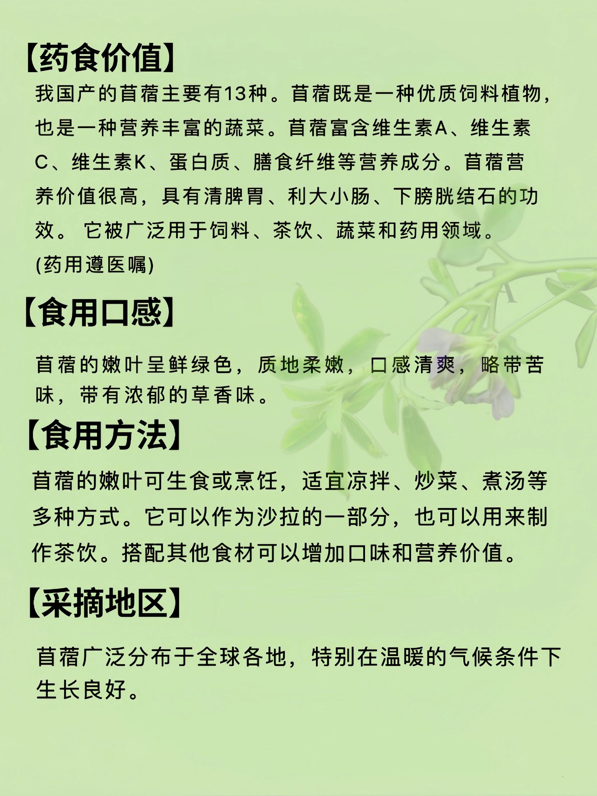 紫花苜蓿营养价值表图片