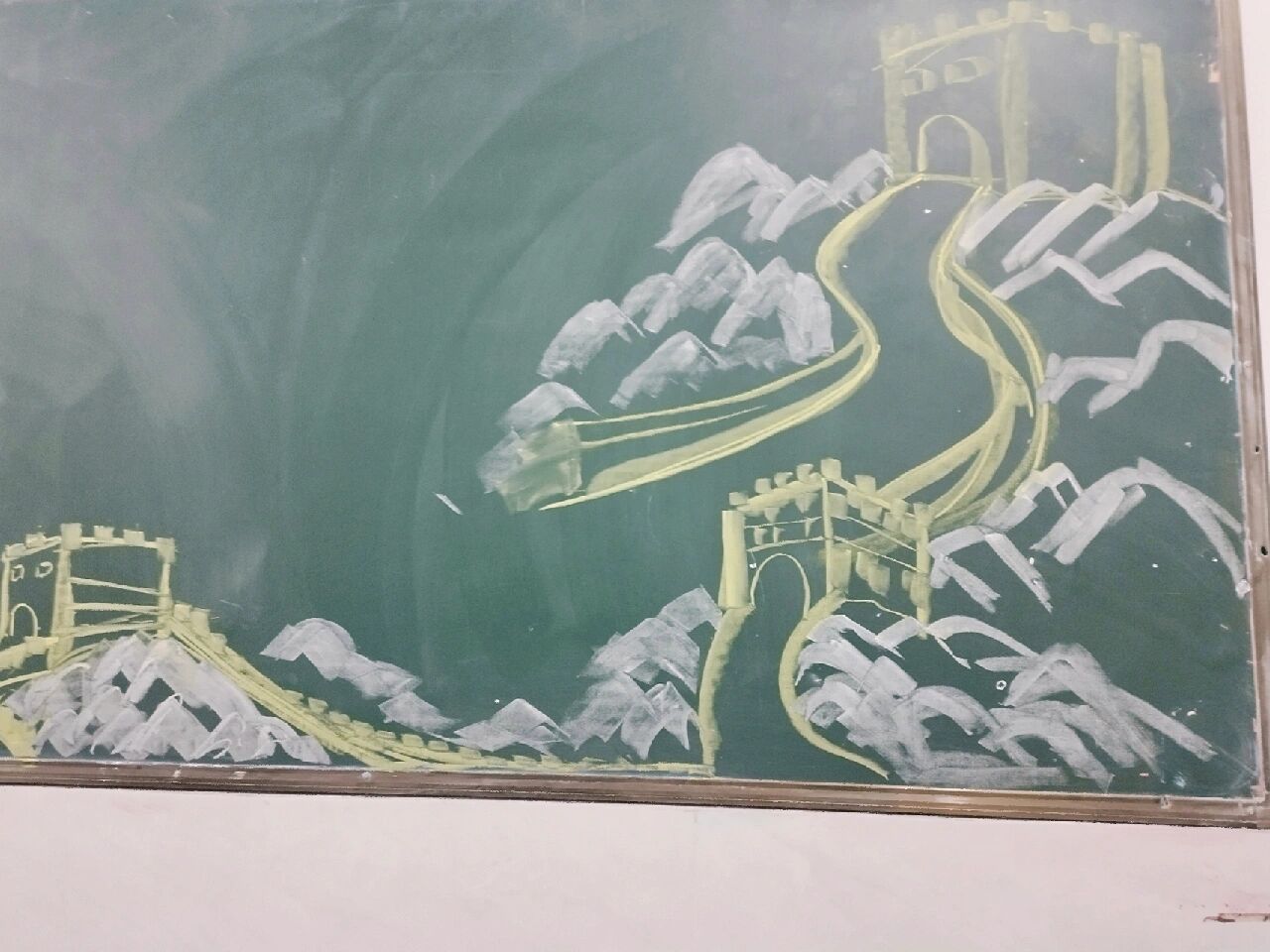 黑板报临摹长城