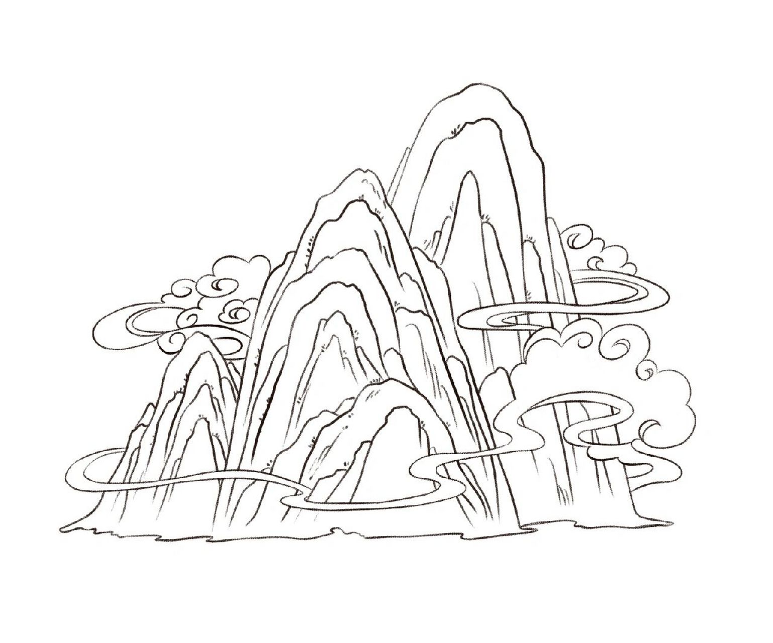 国风插画|山川的画法 画画国风插画中常见的元素-山的画法 1.