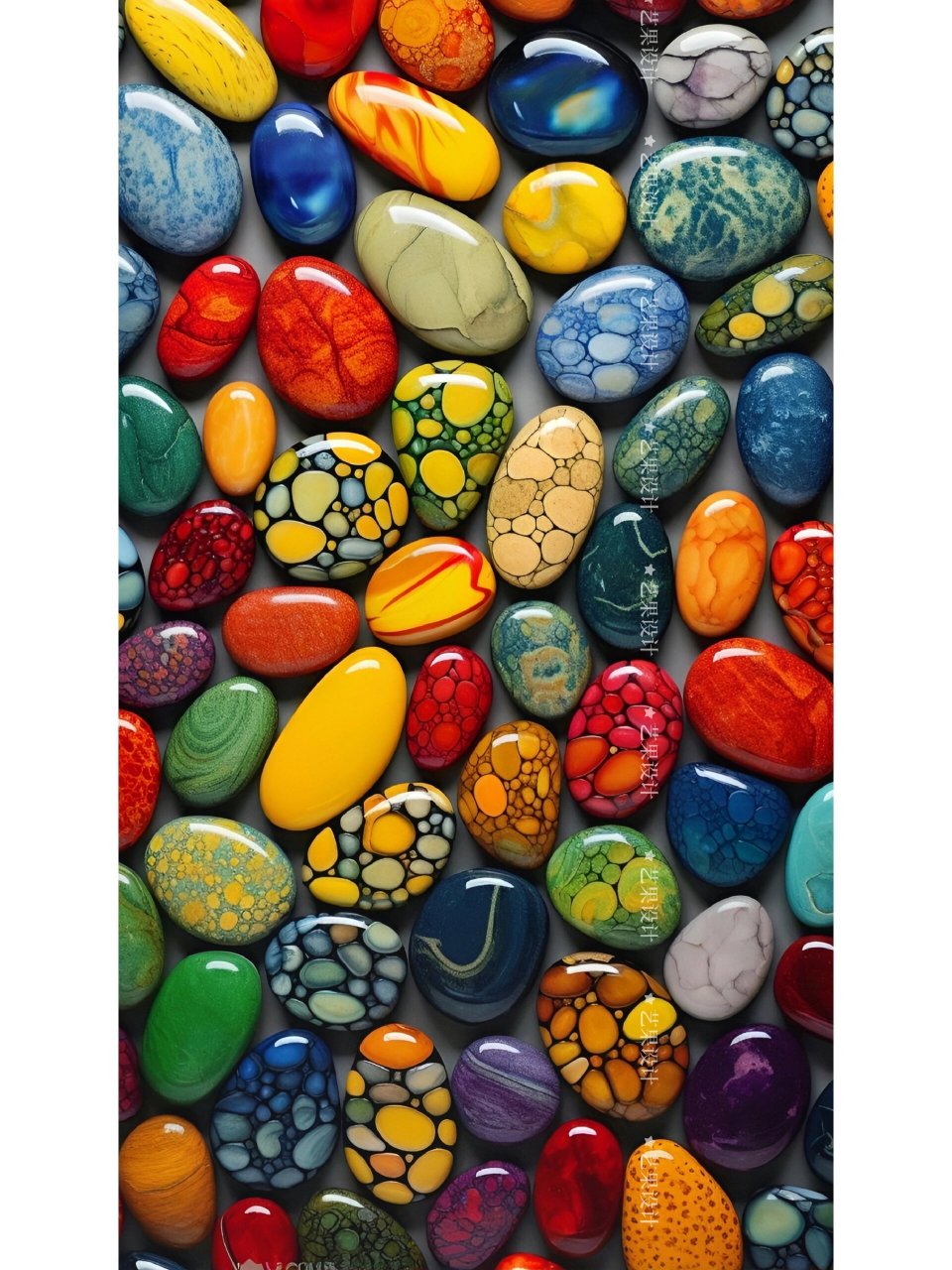 原创壁纸‖创意石头‖五彩斑斓‖壁纸分享 灿烂耀眼,绚丽多彩,活力