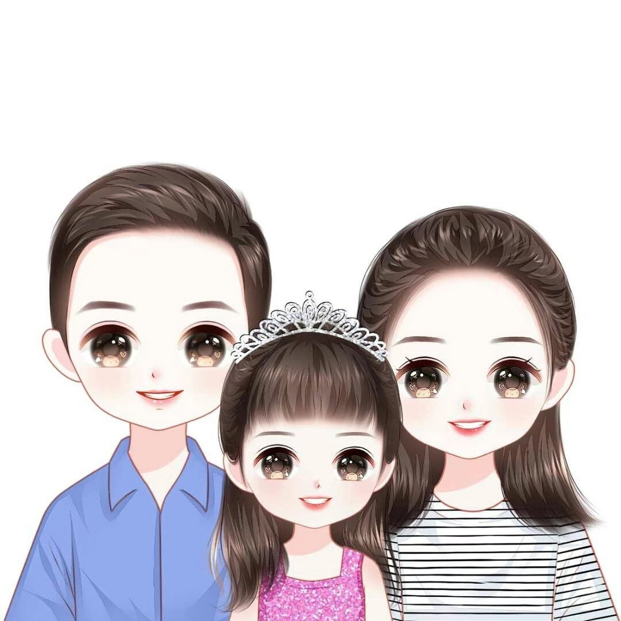 送给自己最可爱的全家福手绘头像 画画幸福一家人,最可爱的全家福手绘