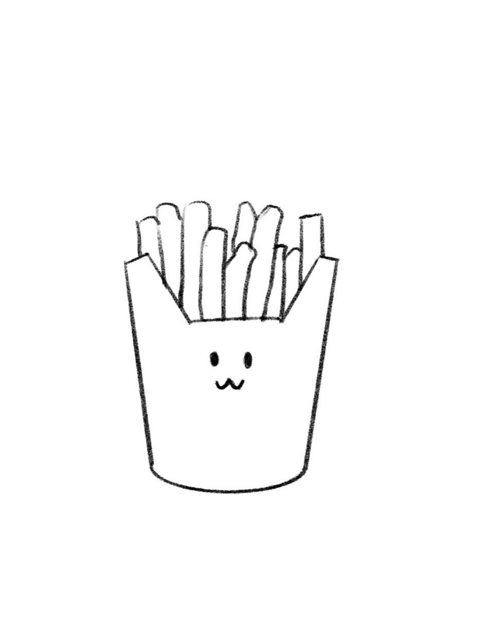 手残党学简笔画附教程7315 今天来画个薯条93吧