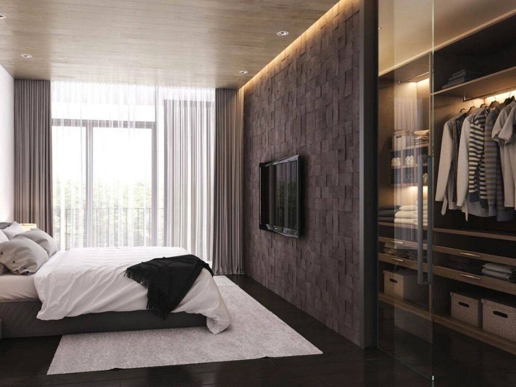 卧室床头不靠墙,加30cm装柜子,多个衣帽间 今天跟大家分享一组卧室