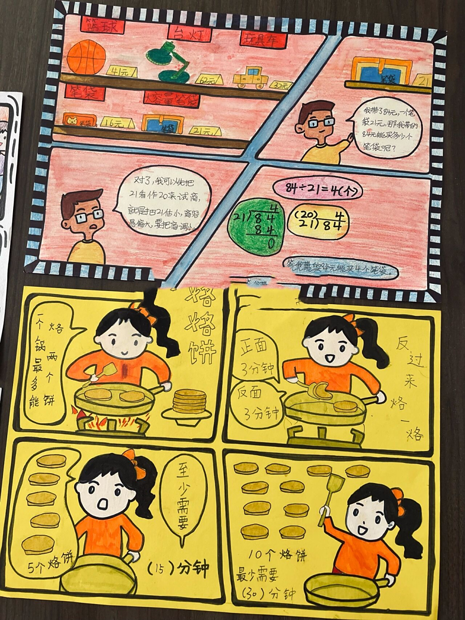 数学四格漫画作业 四格漫画 数学易错题 小学生寒假作业