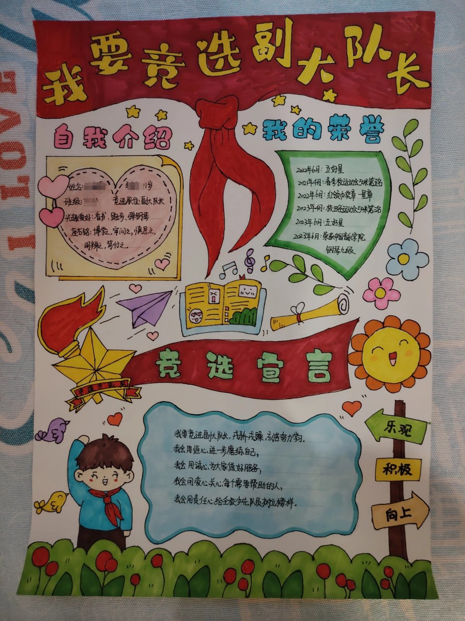 竞选副大队长手抄报