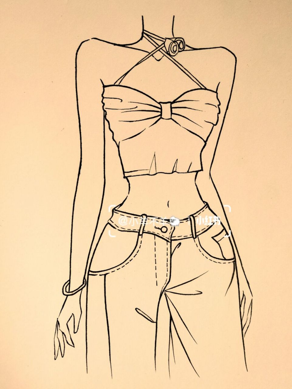 美女黑白简笔画#绘画教程57(附过程) 辣妹手绘简笔画74绘画过程