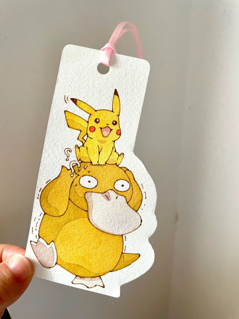 自制书签🔖钢笔淡彩可达鸭～超可爱治愈书签 呆萌的可达鸭也是你喜