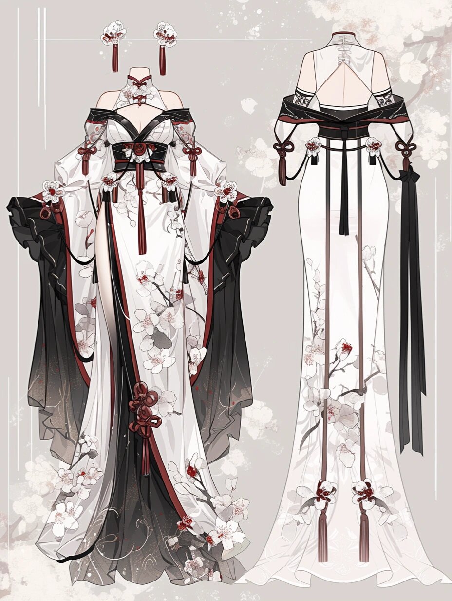 服装设计素材 | 古风仙女裙