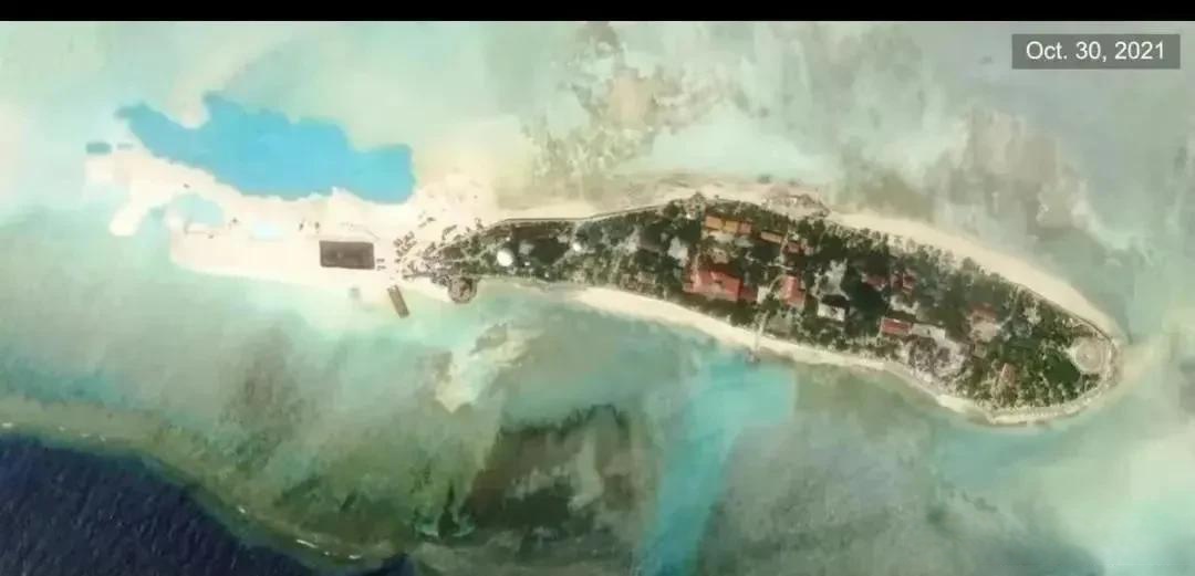 该岛原面积0.08平方千米,越南填海后增至0