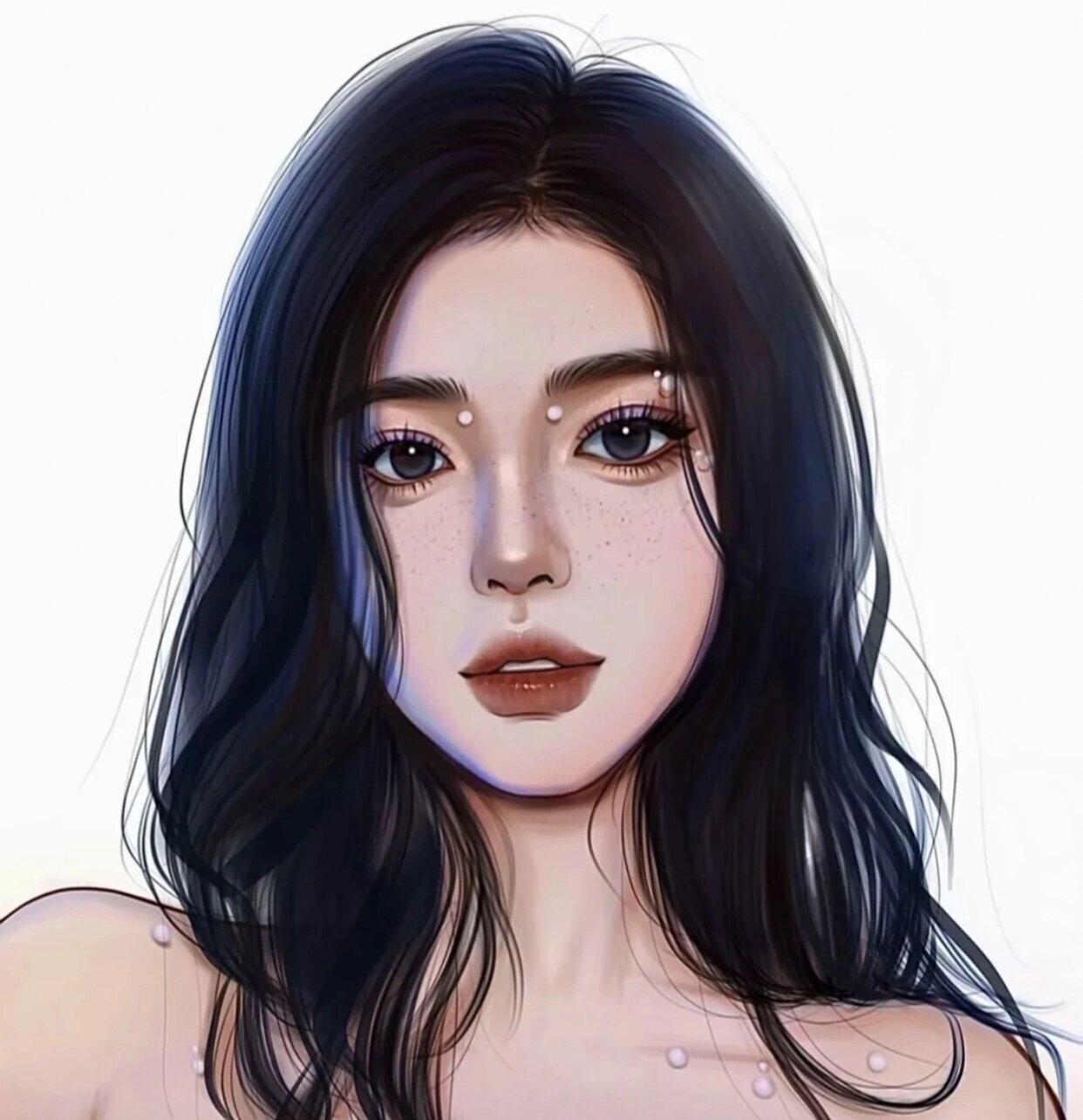 卡通卷发女头像