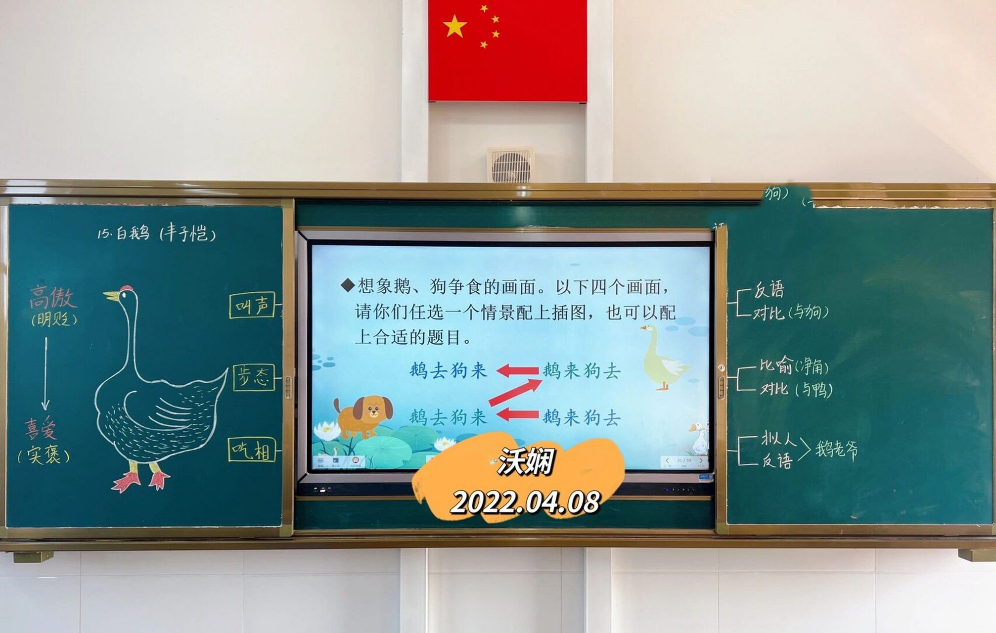 四年级下册《白鹅》原创板书设计 好一只高傲的白鹅