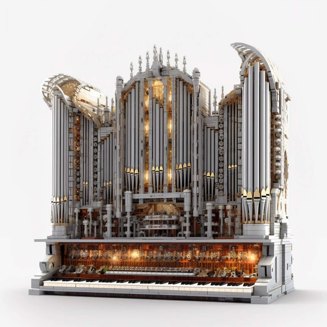midjourney | 乐高管风琴系列 上一个作品是大教堂 我想教堂里应该有